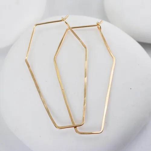 Miniatura 94 de Aretes de aro finos martillados, elegantes plata esterlina geométrica sólida, relleno de oro y relleno de oro rosa; para mujer por Lotus Stone