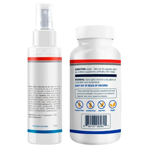 Miniatura 9 de Paquete Suero + Cápsulas Espray espesante de 4 onzas Fórmula de crecimiento ultra fuerte 60 cápsulas Prevención de pérdidas, recrecimiento