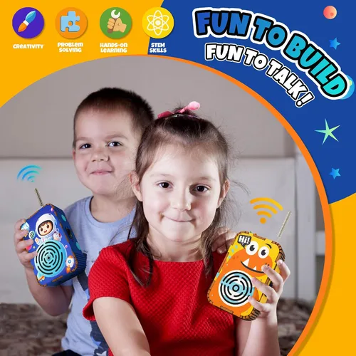 Miniatura 5 de Juguetes STEM para niños de 5 a 12 años, kit de construcción de Walkie Talkie DIY para jugar al aire libre, kits de ciencia para niños de 8 a 10 8 a