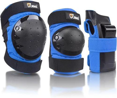 Miniatura 17 de JBM Rodilleras para adultos y niños, coderas y muñequeras para patinaje en línea, patinaje sobre ruedas, monopatín, scootering Rosa