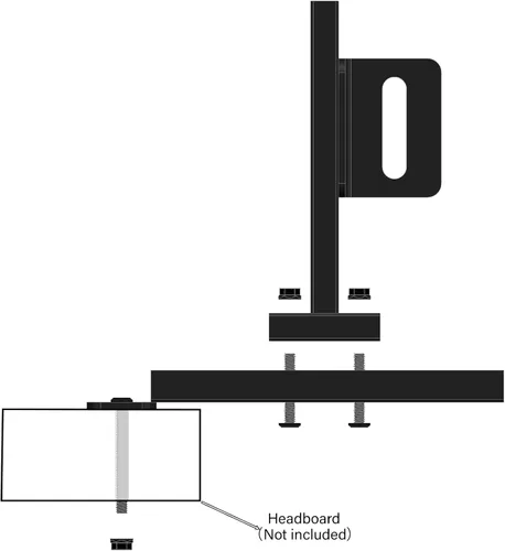 Miniatura 9 de Juego de 2 soportes de cabecera para marco de cama de metal, soportes de extensión ajustables para cabecero y estribo, se adapta a cama individual