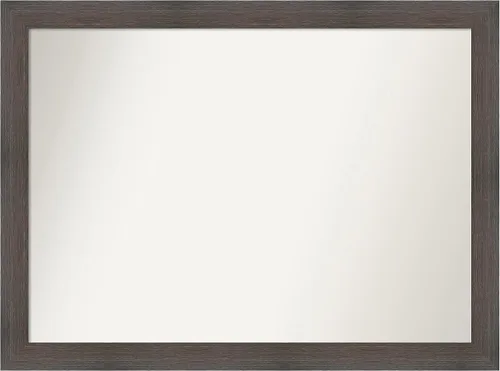 Miniatura 503 de Amanti Art Espejo de pared personalizado no biselado (24 x 27 pulgadas), marco estrecho de nogal chipre - varios tamaños personalizados - Espejo