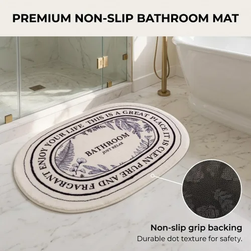 Miniatura 3 de Alfombra de baño en blanco y negro de 20 x 32 pulgadas, súper suave y afelpada, bonita alfombra de baño estética antideslizante, lavable a máquina