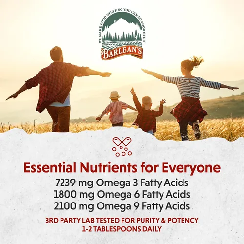 Miniatura 5 de Barlean's Lignan Aceite de linaza de semillas de lino prensadas en frío, 7,230 mg de ácidos grasos ALA Omega-3 para mejorar la salud del corazón