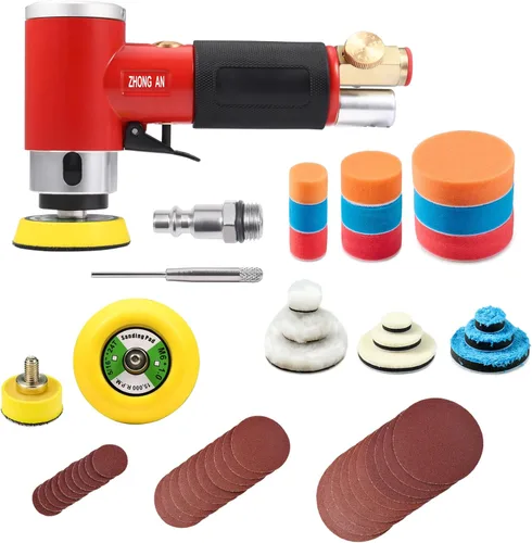 Miniatura 10 de Mini lijadora orbital de 2 3 pulgadas con lijadora Air Dual Action Lijadora Pulidora de aire súper suave y remolino libremente para el trabajo