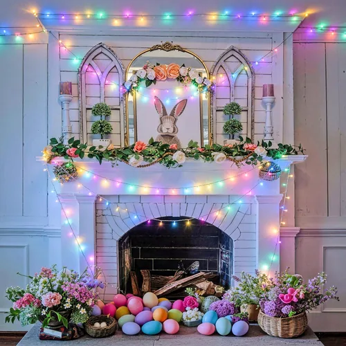 Miniatura 3 de JMEXSUSS Luces rojas blancas y azules con cable transparente, 66 pies, 200 luces LED para decoración del 4 de julio, luz de Navidad para celebración