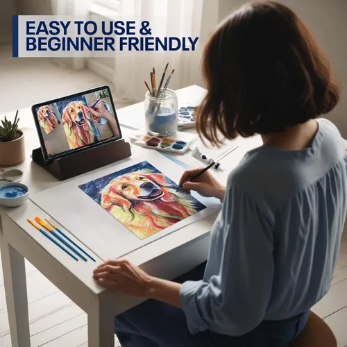 Miniatura 4 de Kits de clase de pintura para adultos con tutoriales en video, aprende a pintar radiant retriever, cómo pintar con juegos de pintura acrílica