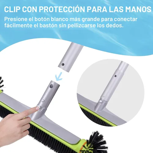 Miniatura 4 de Sepetrel - Cabezal de cepillo de piscina para limpieza de paredes, cepillos redondos resistentes para piscinas enterradas/desmontables con cerdas