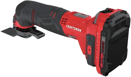 Miniatura 10 de CRAFTSMAN V20 Multiherramienta inalámbrica, kit de herramientas oscilantes, kit de 16 piezas con cuchillas, papel de arena, batería y cargador