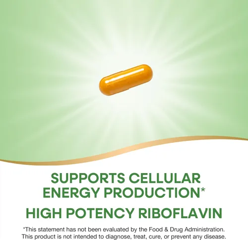 Miniatura 3 de Nature's Way Riboflavina Vitamina B2, Apoya la Producción de Energía Celular*, Riboflavina de Alta Potencia, 100 mg por porción, 100 cápsulas