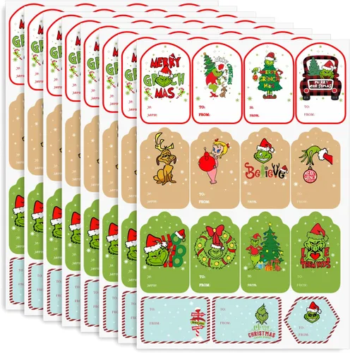 Lonbass Pegatinas, 120 en total: Etiquetas de regalo, etiquetas y decoraciones para regalos de Navidad