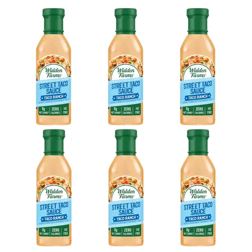 Miniatura 10 de Walden Farms Street Taco Sauce Lime Cream - Sin calorías, sin gluten, baja en carbohidratos, apta para dieta cetogénica, sin azúcar, sabor a crema