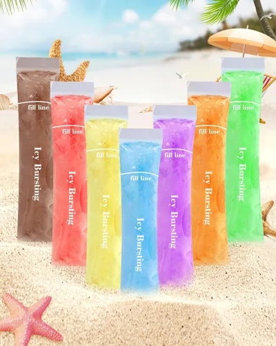 Miniatura 5 de 150 bolsas desechables para moldes de paletas de hielo (8 x 2 pulgadas) para aperitivos de frutas naturales, jugos y batidos, moldes de paletas