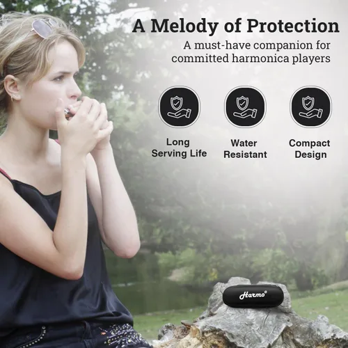 Miniatura 5 de Harmo nica Case Chromatic Harmonica - Funda negra con cremallera (10 agujeros diatónicos)