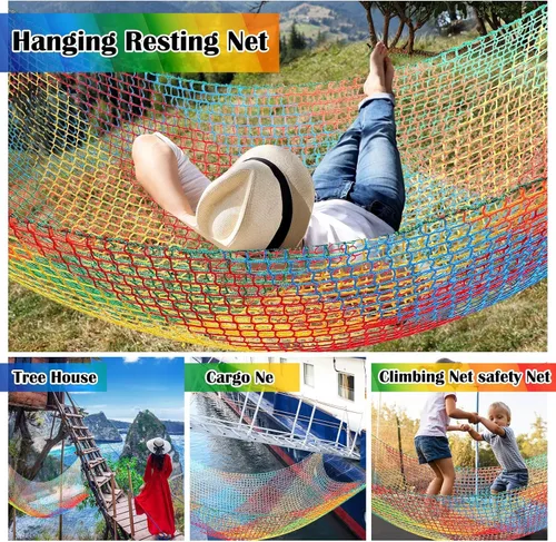 Miniatura 7 de Red de carga de escalada de 6.5 x 9.8 pies, red de escalada grande para niños, doble capa, red de seguridad para patio trasero con bolsa