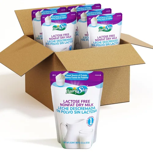 Miniatura 13 de DairySky Leche en Polvo Sin Lactosa 16 Oz - Leche en Polvo Sin Grasa y Sin OMG para Hornear y Café, Kosher con Proteína y Calcio, Gran Sustituto