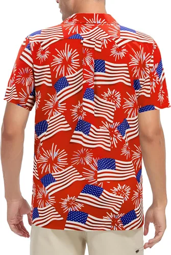 Miniatura 11 de Camisa hawaiana para hombre, con estampado floral, cómoda, con botones, casual, manga corta, ropa de playa para hombre