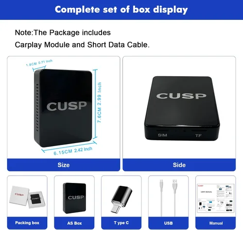 Miniatura 7 de CUSP CarPlay AI Box para automóviles con cable CarPlay OEM, 4G LTE inalámbrico CarPlay y adaptador inalámbrico Android Auto, 8-Core 4GB+64GB Android
