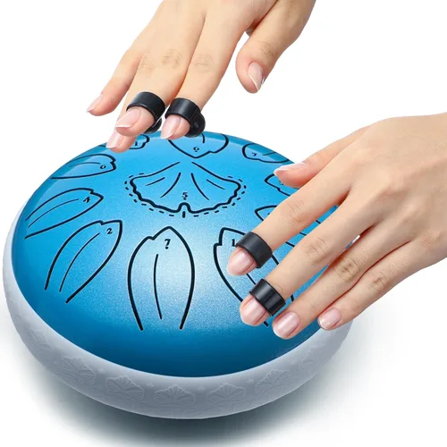 Miniatura 3 de Lronbird Tambor de lengua de acero, instrumento de percusión de 11 notas de 6 pulgadas para educación musical, meditación, relajación, calmante