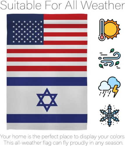 Miniatura 6 de Bandera israelí estadounidense de bandera de Israel, 2 piezas de pancartas de pared para habitación, patio, césped, jardín, tapiz interior al aire