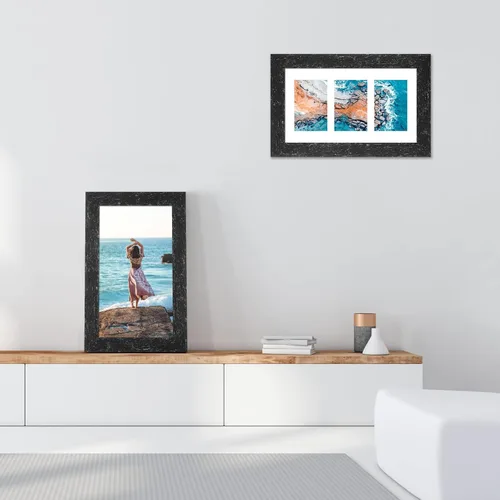 Miniatura 713 de Marcos de Fotos Collage de 13.5X15.5 con 7 Aberturas para Fotos de 4X6, Marco de Fotos Múltiples con Paspartú para Decoración de Pared, Grano