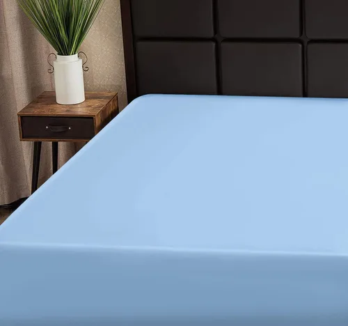 Miniatura 33 de Superity - Sábana bajera ajustable de lujo de calidad hotelera para cama Queen corta, 100% algodón, ultrasuave, amigable con la piel e Azul