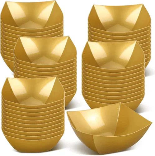 Miniatura 20 de Tanlade 50 Cuencos Cuadrados de Plástico para Servir Desechables Cuencos para Aperitivos Ensalada Recipientes Pequeños para Fiestas Barra de Dulces