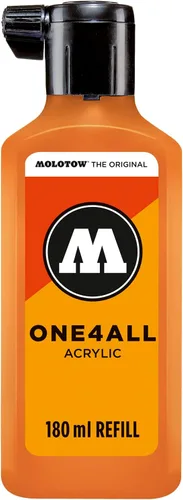 Molotow ONE4ALL - Recambio de pintura acrílica, para marcador de pintura Molotow ONE4ALL, naranja neón fluorescente, botella de 6.1 fl oz, 1 unidad