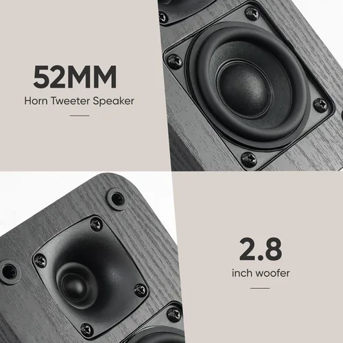 Miniatura 3 de Saiyin Sistema de Sonido Envolvente de Canal 5.0 para Cine en Casa 160 Vatios de Potencia Máxima Altavoces Pasivos con Grano de Madera Clásica