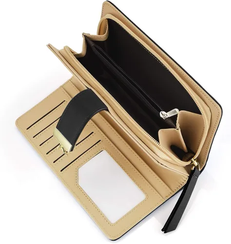 Miniatura 3 de PGXT Womens Long Leather Card Holder Purse Zipper Buckle Elegant Clutch Wallet