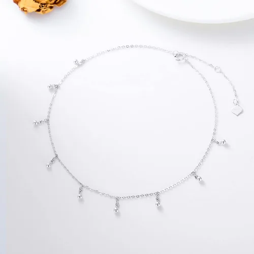 Miniatura 5 de Pulsera de tobillo de cuentas de oro de 14 quilates para mujer, con borla colgante, joyería de pie para ella