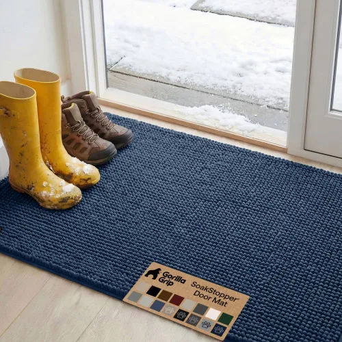 Miniatura 67 de GORILLA GRIP SOAKSTOPPER - Tapete para puerta de perro, 30 x 20 pulgadas, lavable a máquina, absorbente, captura la humedad, barro, suciedad, Negro