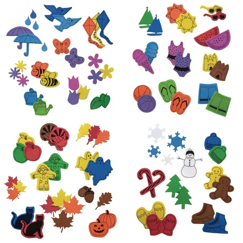 Miniatura 3 de Colorations Seasons Foam Shapes - Juego de 4 cubos de espuma multicolor para niños, material de arte y manualidades