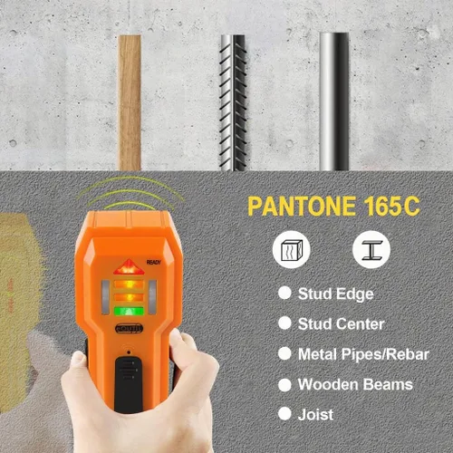 Miniatura 2 de Escáner de pared con buscador de pernos, sensor detector de madera y metales para pared de 3/4 de pulgada de grosor (ST102-naranja)