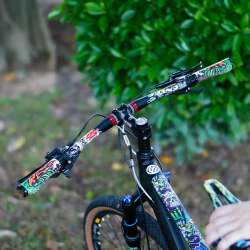 Miniatura 8 de CNC Agarres ergonómicos para manillar de bicicleta, agarres de silicona MTB para bicicleta de montaña/BMX.