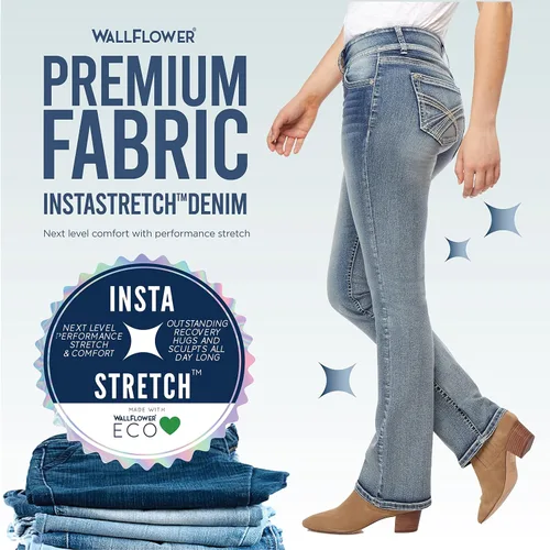 Miniatura 6 de WallFlower Jeans elásticos Insta Stretch Juniors con corte de bota y curvas para mujer (estándar y extragrande)