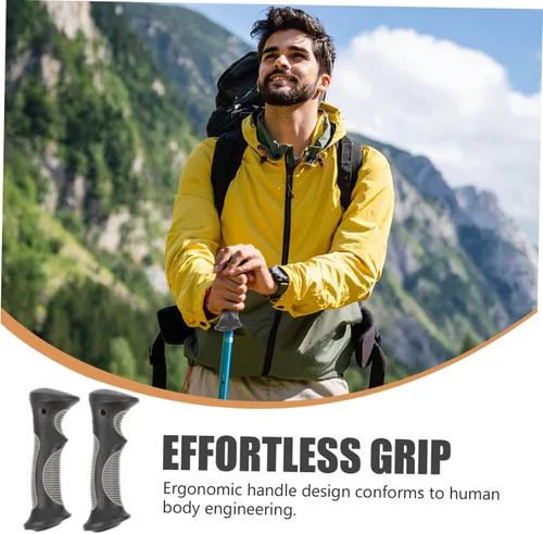 Miniatura 5 de KOMBIUDA 2 piezas de mango de bastón de trekking de repuesto para bastón de senderismo al aire libre, mango ergonómico esférico de plástico