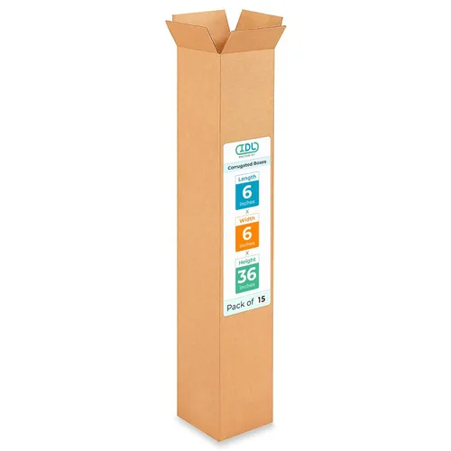 Miniatura 99 de IDL Packaging Paquete de 5 cajas de envío altas de 8 x 8 x 48 pulgadas, extra resistentes de 200 libras frente a caja regular, cajas de mudanza