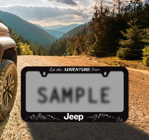 Miniatura 2 de Jeep Soporte de marco de matrícula de plástico negro - Deja que la aventura comience