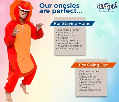 Miniatura 33 de Funziez! - Disfraz de Halloween para adultos, disfraz de animales y criaturas marinas, mameluco afelpado para cosplay, para mujeres y hombres