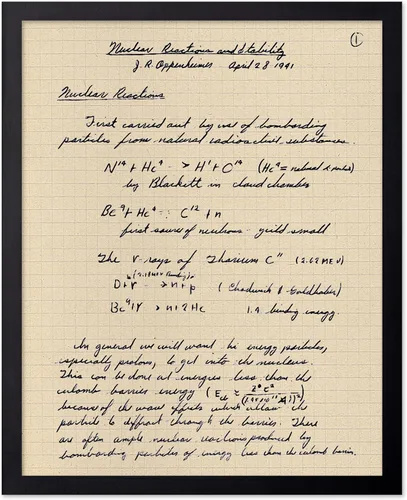 Miniatura 107 de Poster Master Póster vintage de Oppenheimer – Impresión de manuscrito de bomba atómica retro – Arte del proyecto Manhattan – Regalo para él, ella
