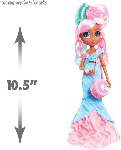 Miniatura 3 de Hairdorables Just Play - Muñecas de moda perfectas para baile de graduación, Dee Dee, cabello rosa y verde, juguetes para niños a partir de 3 años