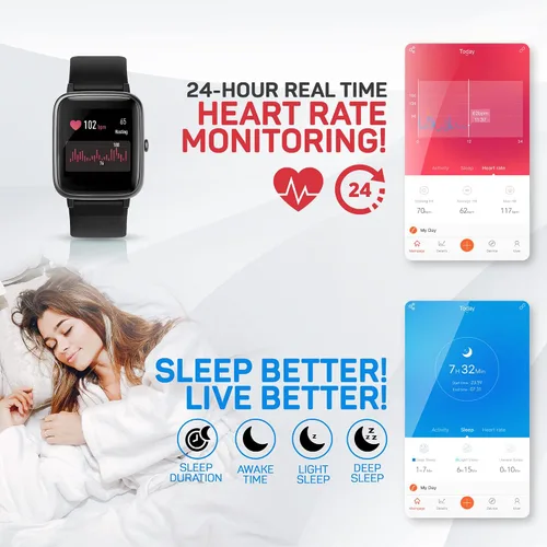 Miniatura 3 de OCTANDRA Move 2 VeryFit 1.8" Reloj inteligente Bluetooth Responde llamadas Alexa Monitor de frecuencia cardíaca Saturación de oxígeno en sangre