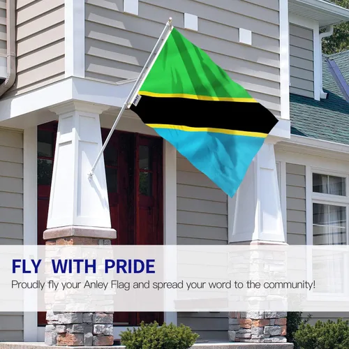 Miniatura 2 de ANLEY Fly Breeze - Bandera de Tanzania de 3 x 5 pies, color vivo y a prueba de decoloración, cabecera de lona y doble costura, banderas tanzanas