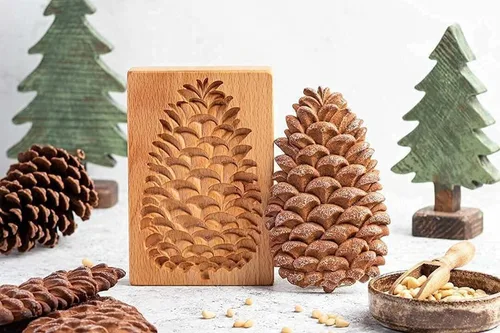Miniatura 6 de Molde de madera tallada para galletas, cortador de galletas de jengibre, moldes para sellos de galletas para Springerle, tragacanto, mazapán