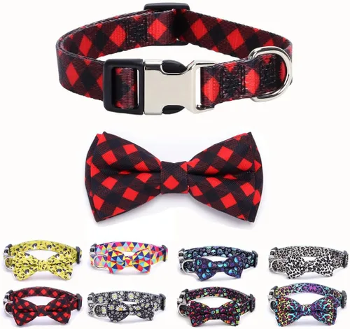 Miniatura 20 de Lindo collar para perros XS, pequeños, medianos y grandes, collar de nailon suave para mascotas, con estampado 3D multicolor, collares ajustables 5