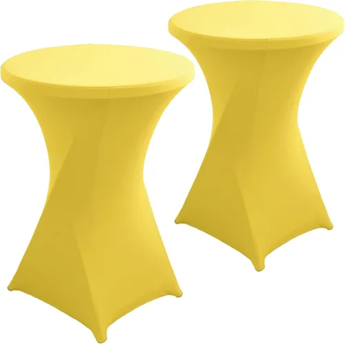 Miniatura 18 de Paquete de 2 Fundas para Mesa de Cóctel de Spandex Champán de 32x43 Pulgadas, Mantel de Cóctel Redondo Elástico, Funda de Mesa Highboy Ajustada