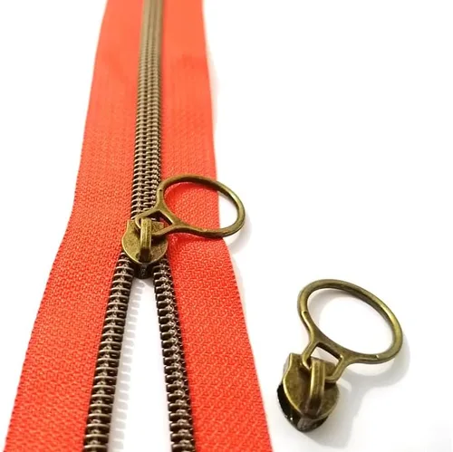 Miniatura 16 de Cremallera por Yarda 5# - Bobina Metálica de Nailon para Coser, Tapicería Plateada de 5 Yardas con 10 Tiradores de Oro Blanco para Manualidades