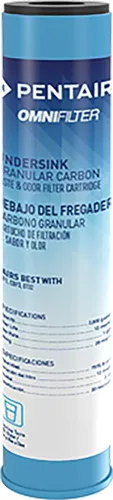 Pentair OMNIFilter GAC1 - Filtro de agua de carbono, 10 pulgadas, cartucho de repuesto de carbón activado granular para debajo del fregadero, 10 x