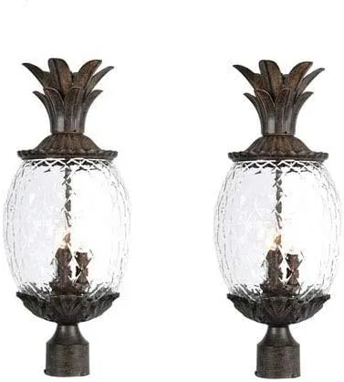 Acclaim VC-7517BC-2 Lanai Collection - Lámpara de 3 postes para exteriores, paquete de 2, color negro coral